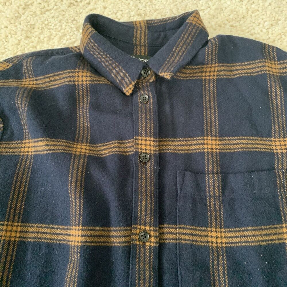 Madewell Shirt Womens Sz XXS Blue Plaid Flannel Long Sleeve Button Up - Picture 3 of 6